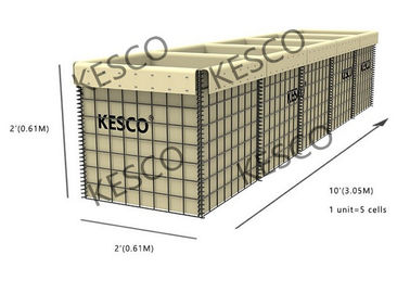 HESCO MIL 5 Series ماسه ای دیواری ماسه ای نظامی Hesco موانع روی -5٪ آلیاژ آلومینیوم سیم