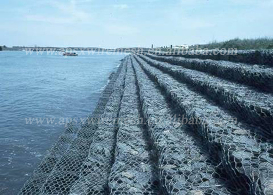 قفس های دیواری گابیون سیم فولادی 2*1*1 متری آهن کنترل فرسایش رودخانه