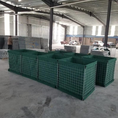 جعبه گابيون گالوانيزه شده قابل جمع و جور و جوش MIL 7 2.21m Hesco مانع برای ارتش مانع دفاعی حفاظت از سیل دیوار
