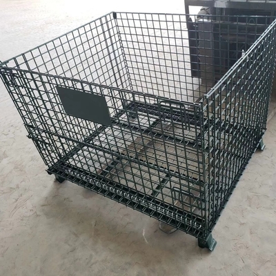 گالوانیزه 1200*1000*890mm کشش قابل قفل شدن سیم میش حمل و نقل فلز ذخیره سازی سیم میش قفس پالت