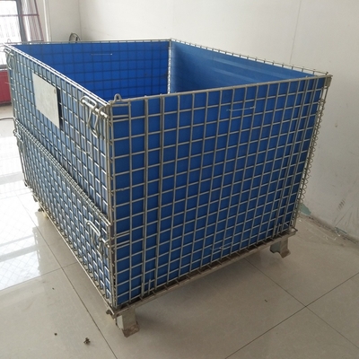 OEM گالوانیزه فولادی یورو بطری کانتینر سیم 1200 * 1000 * 890 کانتینر سیم میش ذخیره سازی انباشته