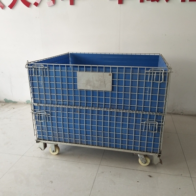 OEM گالوانیزه فولادی یورو بطری کانتینر سیم 1200 * 1000 * 890 کانتینر سیم میش ذخیره سازی انباشته