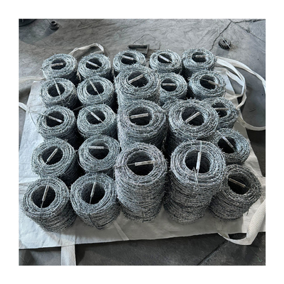 500 متر سیم خاردار 12.5 گج سیم خاردار گالوانیزه با 14 گج سیم خاردار 4 نقطه