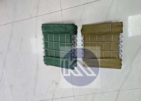 عراق و افغانستان موانع نظامی بغل سیم جوش شده Hesco موانع دفاعی با پارچه ژئوتکستیل