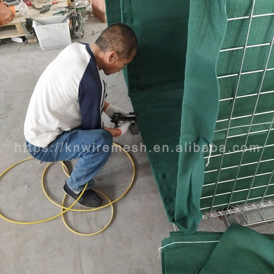 350 گرم مواد آلومينيوم زنک موانع دفاعي ديوار گابيون جوش با شن و ماسه / ژئوتکسيل سبز