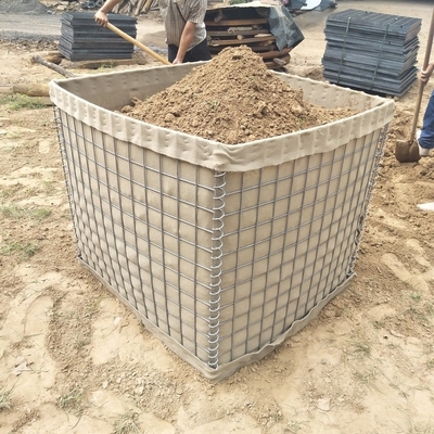 0.61x0.61 متر موانع شنی نظامی مش سیم گالوانیزه سنگین