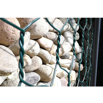 جعبه گابیون با اندازه استاندارد شش ضلعی دیوار حائل گالوانیزه پیچ خورده