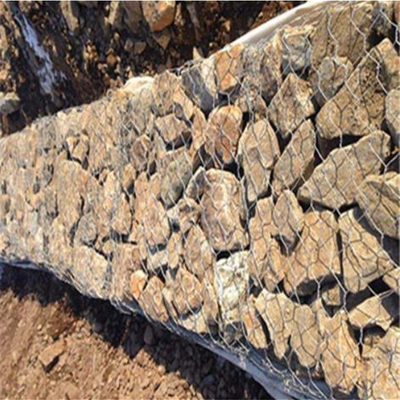 سبد گابیون گالوانیزه با فاصله مش 8cm x 10cm / سبد سنگی گابیون پی وی سی