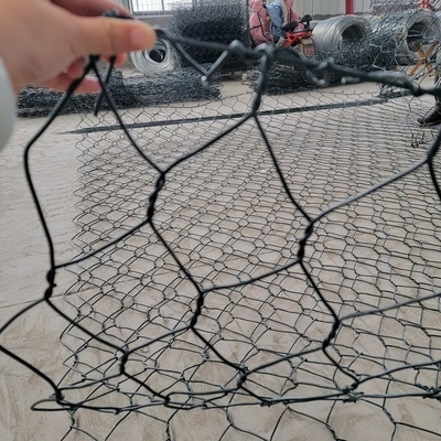 100x120mm 2x1x1 3.05mm پی وی سی با روکش گابیون سبدهای 270 Gsm روکش روی