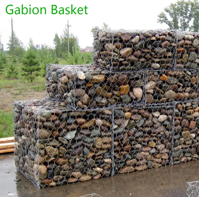 دیوار حایل توری ضد خوردگی دیوار گبیون برای محافظت در برابر سیل 2 X 1 X 0.5 متر