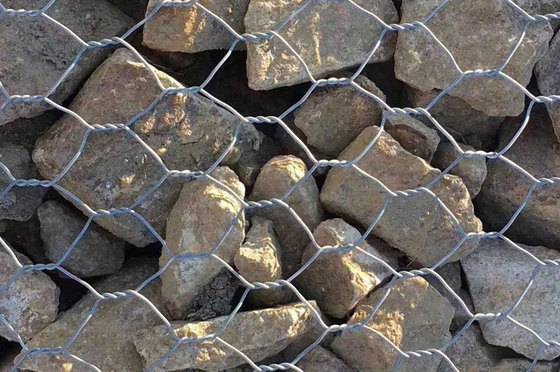 سفارشی سازی سبد گابیون کنترل سیلاب 8 * 10 سانتی متر سوراخ شش ضلعی