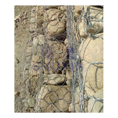 جعبه گابیون با روکش پی وی سی 2*1*1 متر گابیون گالوانیزه با استحکام بالا