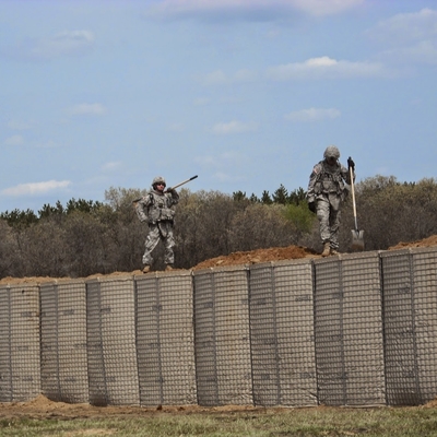 Mil 10+Mil 3 Defensive Military Barrier Galfan galfan Welded Gabion Box Hesco