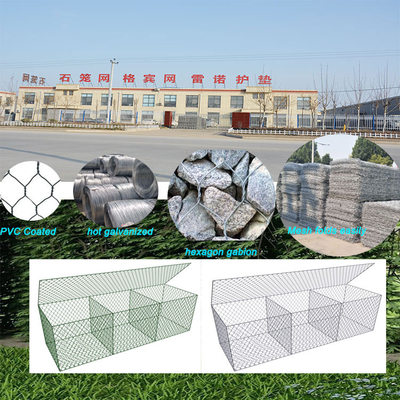 جعبه های گابيون گالوانیزه با کارایی بالا 3x1x0.5m برای حفظ خاک