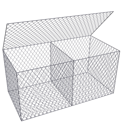 سبد سبز پوشیده از PVC سبد گابيون 100x50x30 دیوار نگهدارنده 8x10cm سوراخ میش