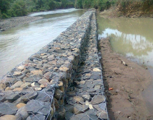 2*1*0.5M Pvc پوشانده گابيون جعبه گالوانیزه فشرده