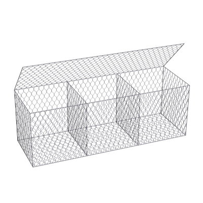 سنگ پر کردن 4*1*1m Pvc پوشانده گابيون جعبه گالوانیزه بافت میش