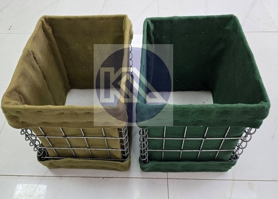 عراق و افغانستان موانع نظامی بغل سیم جوش شده Hesco موانع دفاعی با پارچه ژئوتکستیل