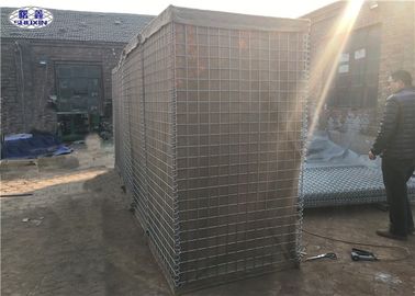 جوش داده شده مش سیم Gabion Box Bastion شن و ماسه پر شده نوع بژ پارچه ژئوتکستایل