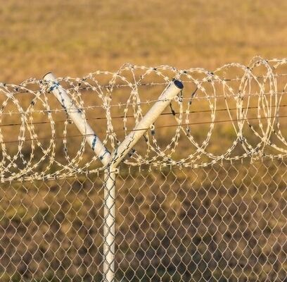 سیم خاردار تیغی سیم خاردار فولادی گالوانیزه 18 اینچ 1 حلقه 50 فوت در هر رول CBT-65