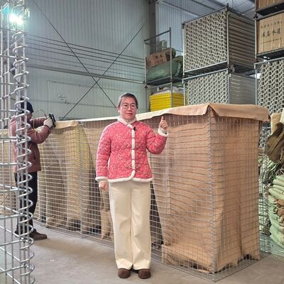 ملی 1 موانع دفاعی موانع Hesco گالوانیزه آویزان میش پیش ساخته کنترل سیلاب های نظامی استحکامات آسان مونتاژ