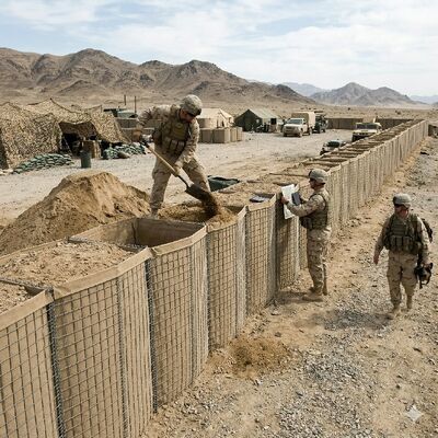 دیوار دفاعی 3 "X3" فولادی جوش داده شده گابیون کیسه های شنی سنگر دیوار حفاظتی محیطی سیل