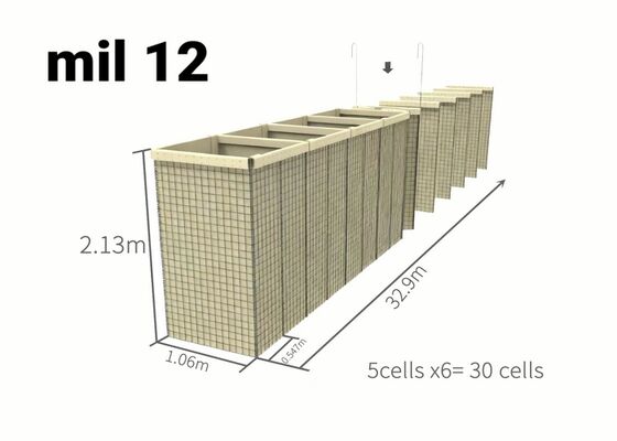 موانع نظامی طراحی شده با گالوانیزه شده گرم غوطه ور شدن سیم فولادی و طراحی چند سلولی برای نصب آسان