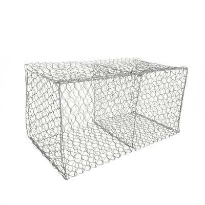 سبد گابیون بافته شده پی وی سی عمده فروشی با چشمه 80x100 میلی متر شش ضلعی گالپان گالوانیزه