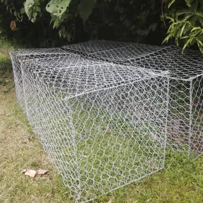 پوشش زینک گالفان دو طرفه 8*10cm / 2*1*1m گابيون سبد نگهدارنده ديوار
