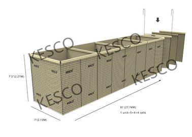 Geotextile Hesco شن و ماسه پر از موانع Mil 7 Sand پر از Hesco مانع است