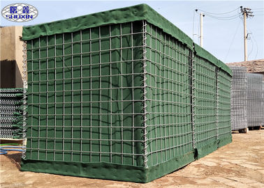 ژئوتکستایل روکش دار گالفان موانع دفاعی Hesco جوش داده شده موزن نظامی Green