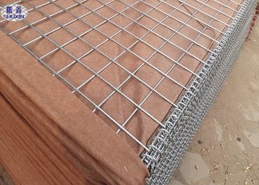 سیم مش مشکی موانع Hesco جوش داده شده گبیون پر از شن / سنگ