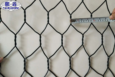 PVC روکش شده بافته Gabion مش مش جعبه سیم 2.7mm / Edge Wire 3.4mm