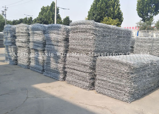 سبدهای گابیون سنگین آهن گالوانیزه داغ پر شده 2x1x1m
