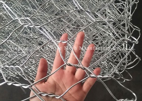حفاظت از محیط زیست محیط زیست سبد گابیون شش ضلعی 4.0 میلی متری گالوانیزه سنگین