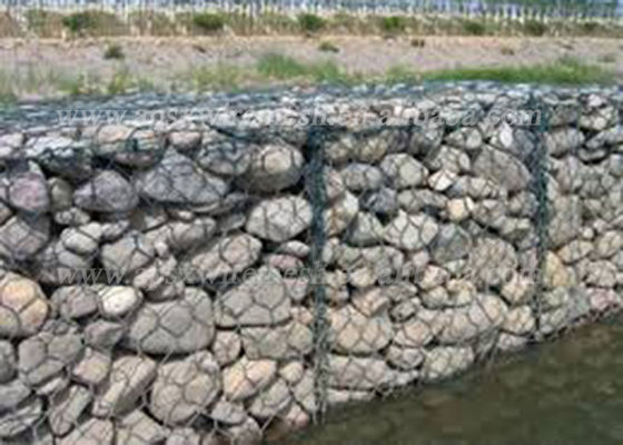 شش ضلعی به شدت Gi Gabion دو پیچ خورده جلوگیری از شکستن سنگ