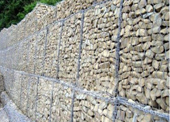 توری محافظ در برابر ریزش سنگ گابیون با پوشش شش ضلعی با روکش پی وی سی