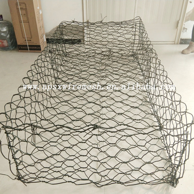 سبدهای گابیون گالوانیزه دو تابیده 6x8 سانتی متر قفس پر شده با سنگ شش گوش مانع از شکستن سنگ