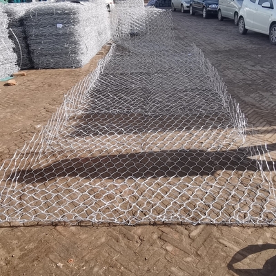 سبدهای گابیون مش گالفان 3.0 میلی متری سنگین 2 متر X 1 متر X 1 متر سیم برای دیوارهای حائل